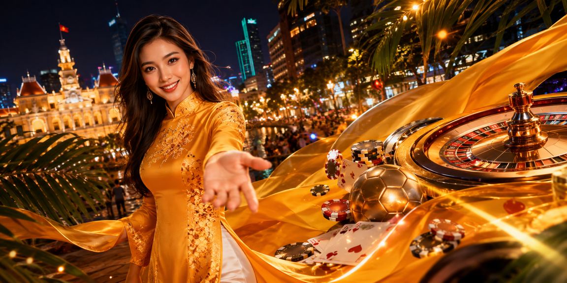 Người phụ nữ Việt Nam mặc áo dài truyền thống đang sử dụng điện thoại để truy cập dịch vụ cá cược trực tuyến tại TP. Hồ Chí Minh