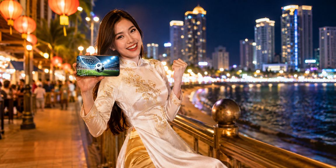 Người dùng Nha Trang mặc áo dài đăng ký tài khoản và nhận thưởng chào mừng trực tuyến