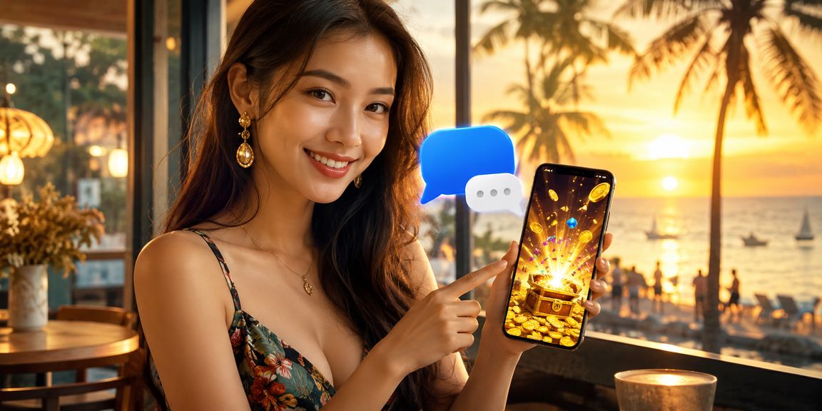 Người dùng tại Phú Quốc chơi casino trực tuyến trên điện thoại bên ly cà phê Việt